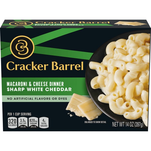 Packaged Cheese Cracker Barrel Sharp White Cheddar Macaroni & Cheese Dinner, Box hero