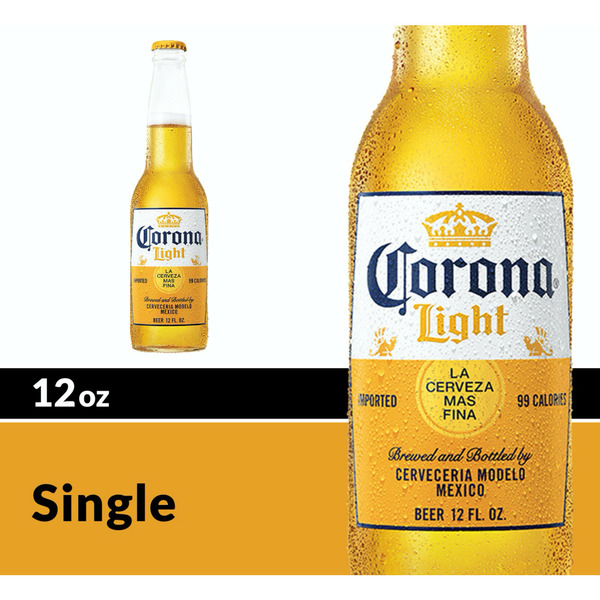 Beers & Coolers Corona Light Mexican Lager Import Lower Calorie* Light Beer Bottle hero