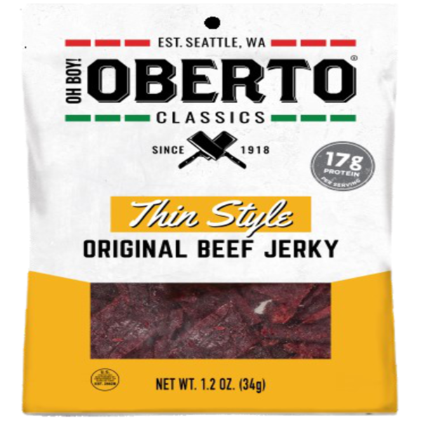 Popcorn & Jerky Oberto Beef Jerky, Thin Style hero