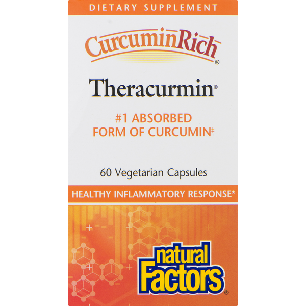 Muscles, Joints & Pain Relief Natural Factors Theracurmin, Vegetarian Capsules hero