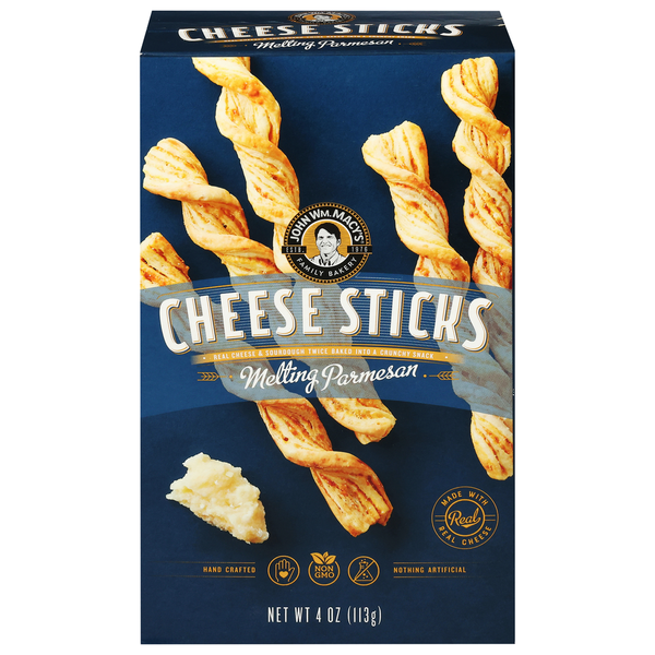 Crackers John Wm. Macy's Cheese Sticks, Melting Parmesan hero