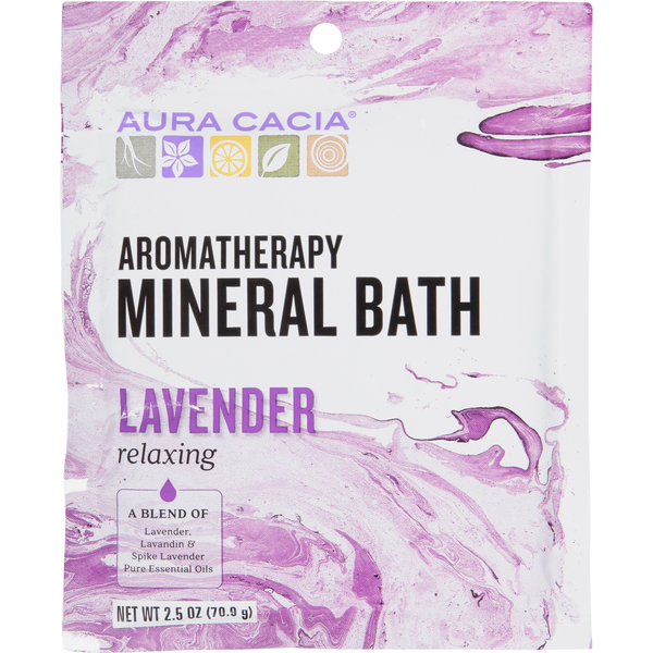 Body Lotions & Soap Aura Cacia Lavender Harvest Aromatherapy Mineral Bath, Calming Floral Aroma hero