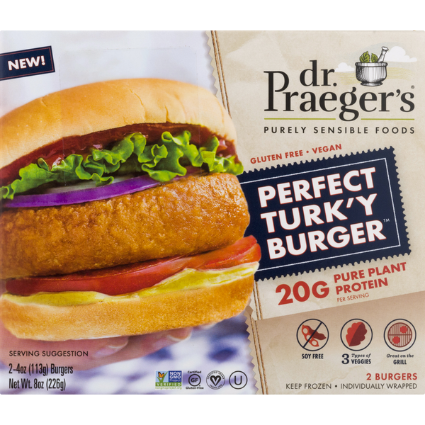 Frozen Meals Dr. Praeger's Perfect Turk'y Burger hero