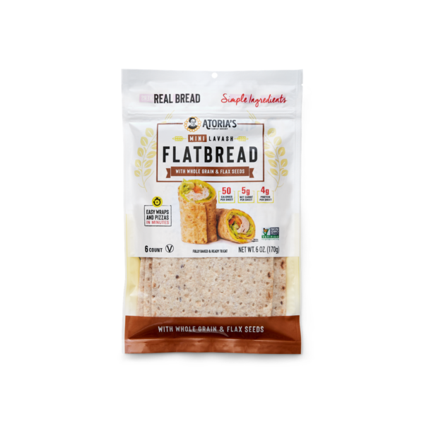 Tortillas & Flat Bread Atoria's Family Bakery Whole Grain & Flax Mini Lavash hero