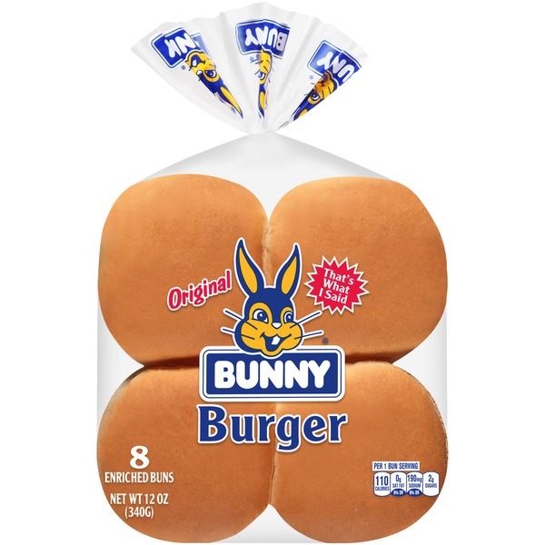 Buns & Rolls Bunny Bread Hamburger Buns, Original hero