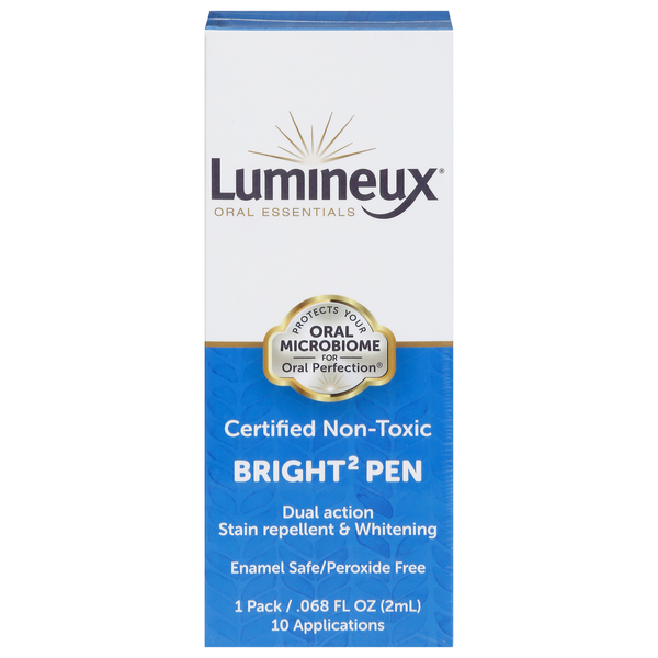 Lumineux Oral Essentials Bright2 Pen, Stain Repellent & Whitening, Dual Action hero