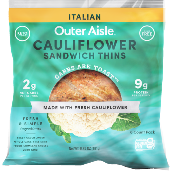 Baking Ingredients Outer Aisle Sandwich Thins Cauliflower, Italian hero