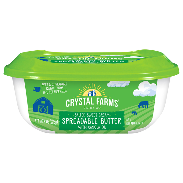 Butter Crystal Farms Spreadable Butter, with Canola Oil, Salted Sweet Cream hero