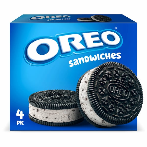 Ice Cream, Frozen Desserts & Ice Oreo Frozen Dairy Dessert Sandwiches hero