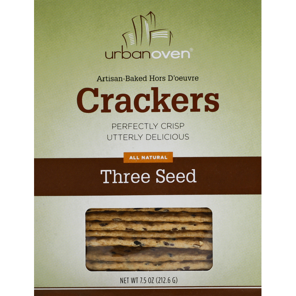 Crackers Urban Oven Crackers, Three Seed hero