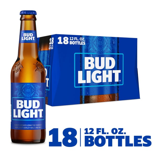 Domestic Beer Bud Light Lager Beer Bottles hero