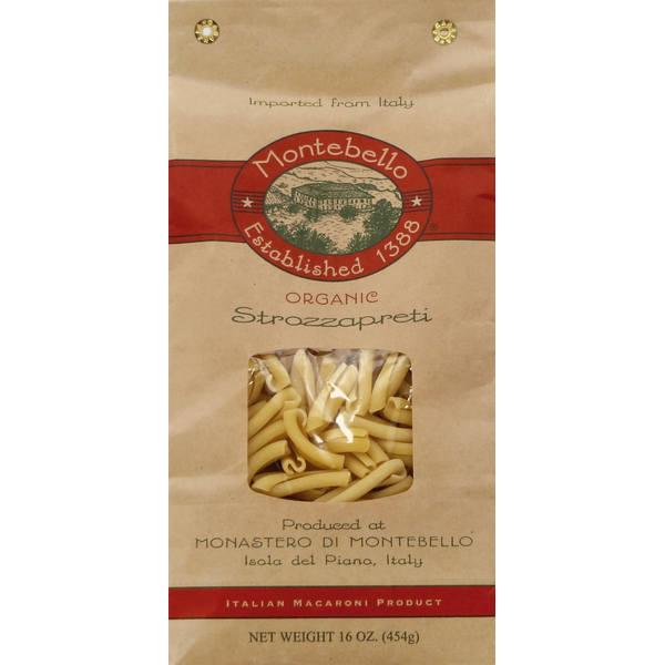 Dry Pasta Montebello Strozzapreti, Organic hero