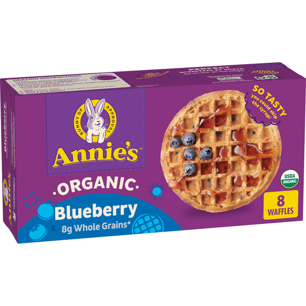 Annie's Organic Blueberry Frozen Waffles hero