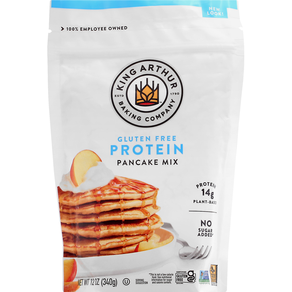 Doughs, Gelatins & Bake Mixes King Arthur Baking Company Pancake Mix, Gluten Free, Protein hero