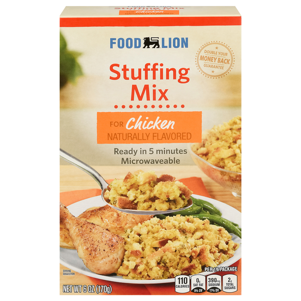 Marinades & Meat Preparation Food Lion Stuffing Mix, For Chicken, Box hero