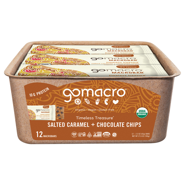 Protein & Meal Replacements GoMacro MacroBars, Salted Caramel + Chocolate Chips hero