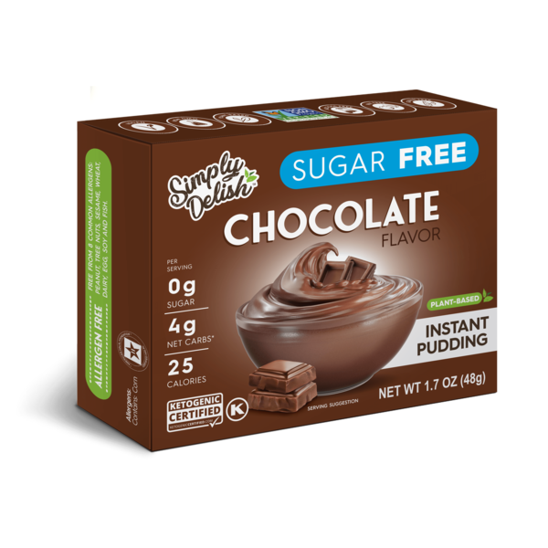 Doughs, Gelatins & Bake Mixes SimplyDelish Chocolate Pudding Sugar-Free, Plant-Based, Ketogenic Certified hero