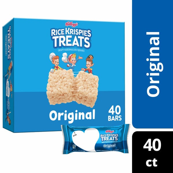 Breakfast Bakery Kellogg's Rice Krispies Treats Crispy Marshmallow Squares, Kids Snacks, Snack Bars, Original hero