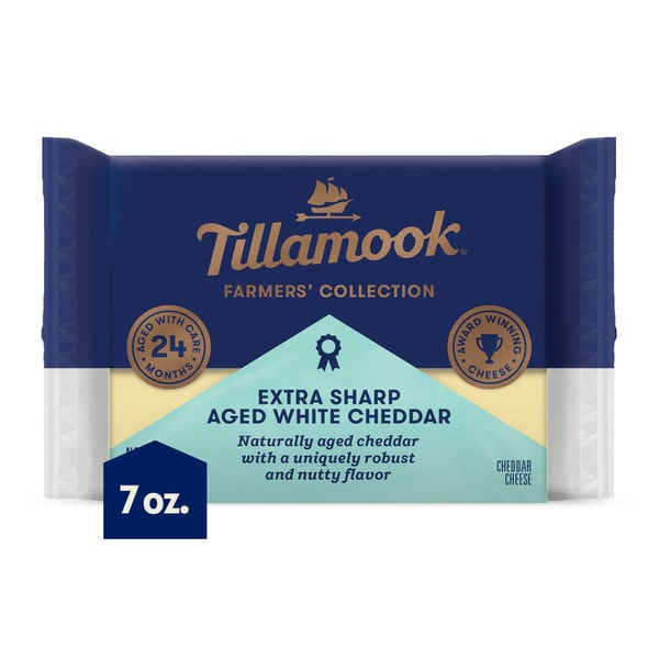 Specialty Cheeses Tillamook Farmers' Collection Extra Sharp White Cheddar Cheese Block hero