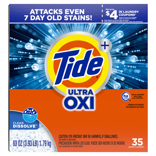 Tide Plus Ultra Oxi Powder Laundry Detergent, 35 loads hero