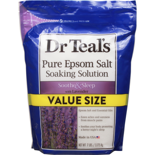 Beauty Dr Teal’s Pure Epsom Salt, Soaking Solution, Soothe & Sleep with Lavender, Value Size hero