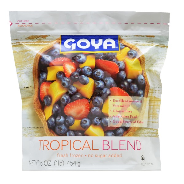 Frozen Produce Goya Tropical Blend - Strawberries, Blueberries & Mango hero