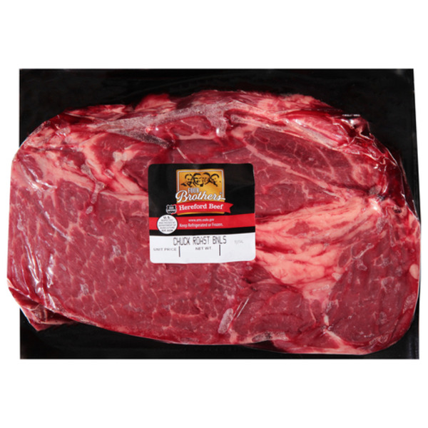 Meat Counter Four Brothers USDA Certified Four Brothers Hereford Beef Boneless Chuck Blade Roast - Flavor Seal hero