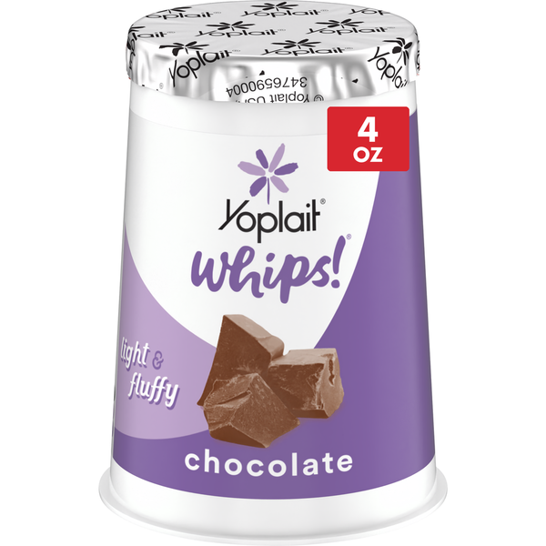 Yogurt Yoplait Whips Chocolate Flavored Yogurt Mousse Cup hero