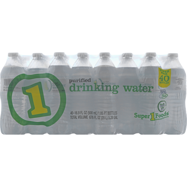 Water, Seltzer & Sparkling Water Super 1 Foods Drinking Water, Purified, Super Pack hero