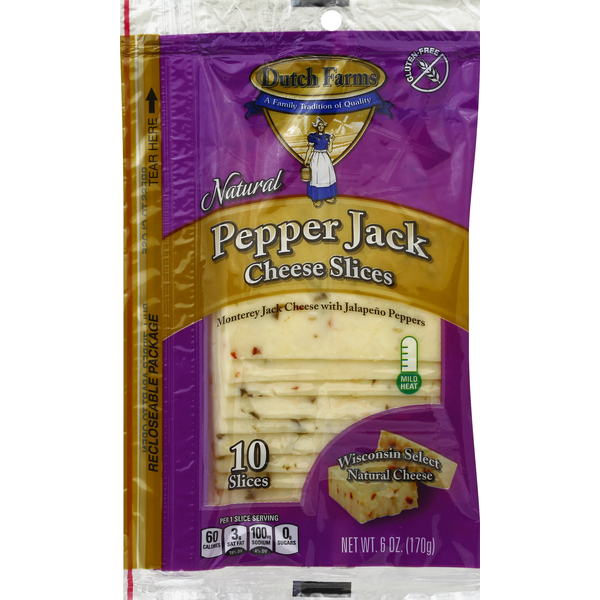 Packaged Cheese Dutch Farms Cheese Slices, Natural Pepper Jack hero