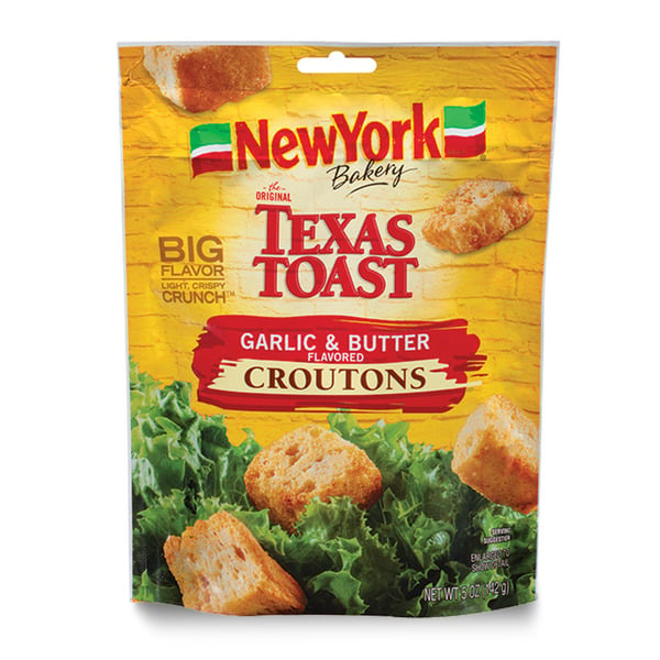 Salad Dressing & Toppings New York Bakery Style Croutons, Garlic & Butter, Texas Toast hero