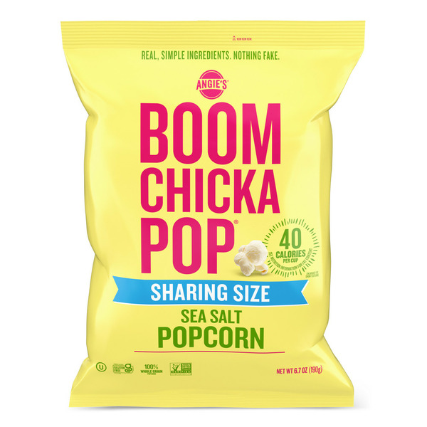 Popcorn & Jerky Angie's BOOMCHICKAPOP Sea Salt Popcorn, Gluten Free, Party Size hero