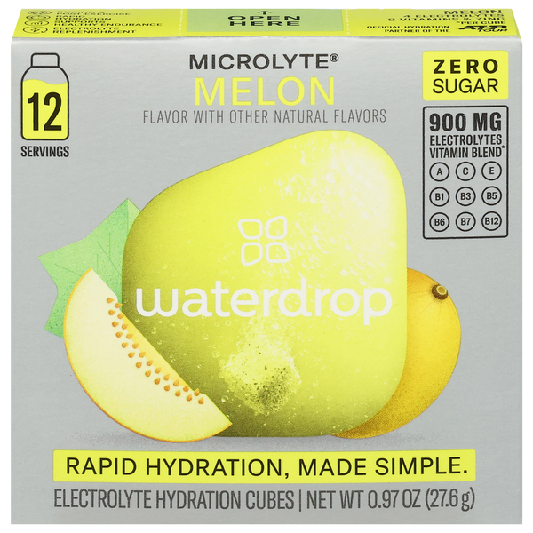 Waterdrop Electrolyte Hydration Cubes, Zero Sugar, Melon hero