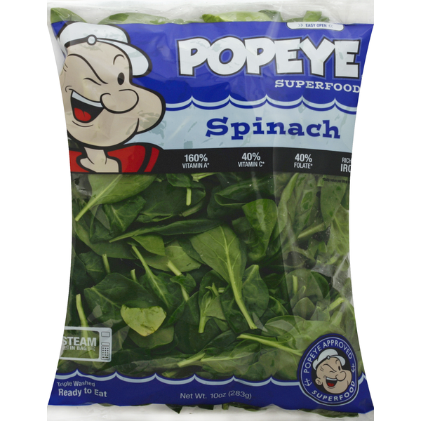 Packaged Vegetables & Fruits Popeye Spinach hero