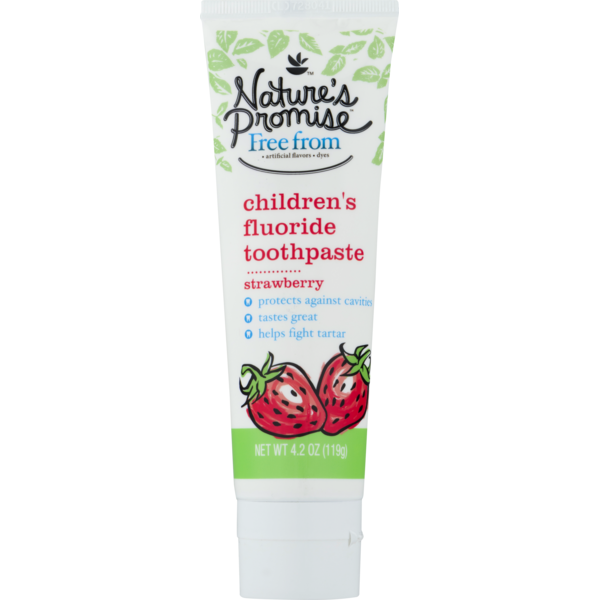 Oral Hygiene Nature's Promise Children's Fluoride Strawberry Toothpaste hero