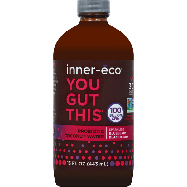 Digestion Inner Eco Probiotic Coconut Water, Sparkling Blueberry Blackberry hero