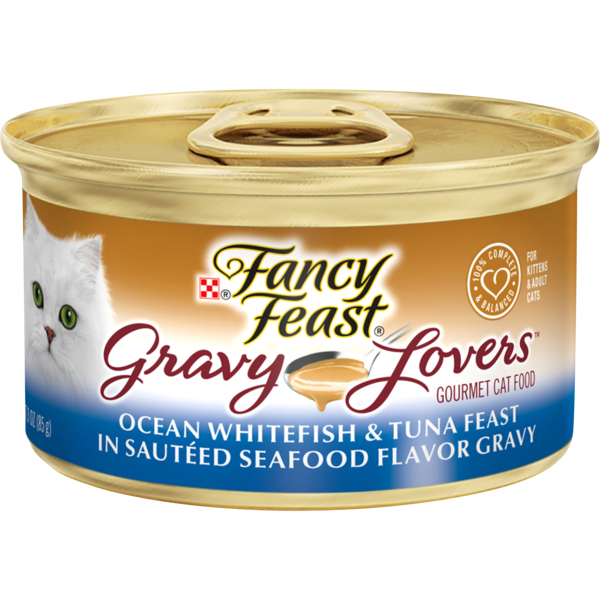 Wet Cat Food Purina Fancy Feast Gravy Wet Cat Food, Gravy Lovers Ocean Whitefish & Tuna Feast in Seafood Gravy hero