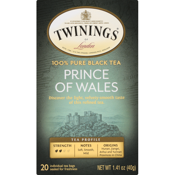 Tea Twinings Black Tea, 100% Pure, Prince of Wales, Tea Bags hero