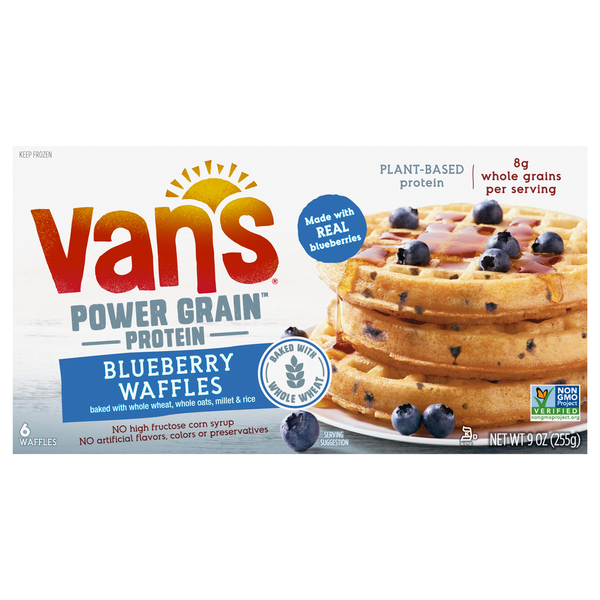 Breakfast Bakery Van's Foods Waffles, Protein, Blueberry hero