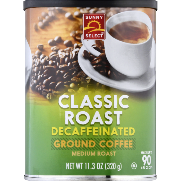 Coffee Sunny Select Coffee, Ground, Medium Roast, Classic Roast, Decaffeinated hero