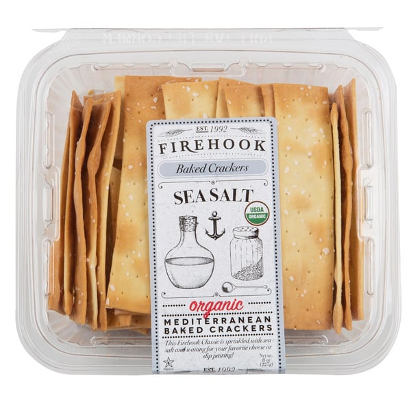 Crackers & Crostini Firehook Sea Salt, Organic Baked Crackers hero