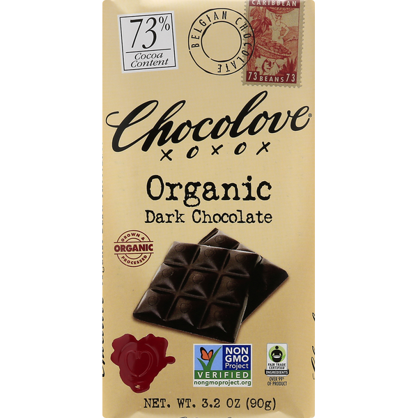 Candy & Chocolate Chocolove Dark Chocolate, Organic, 73% Cocoa hero