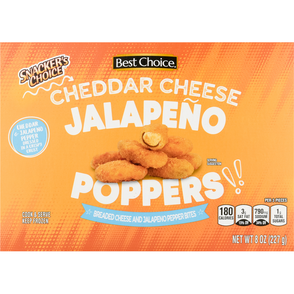 Frozen Meals Best Choice Jalapeno Poppers, Cheddar Cheese hero