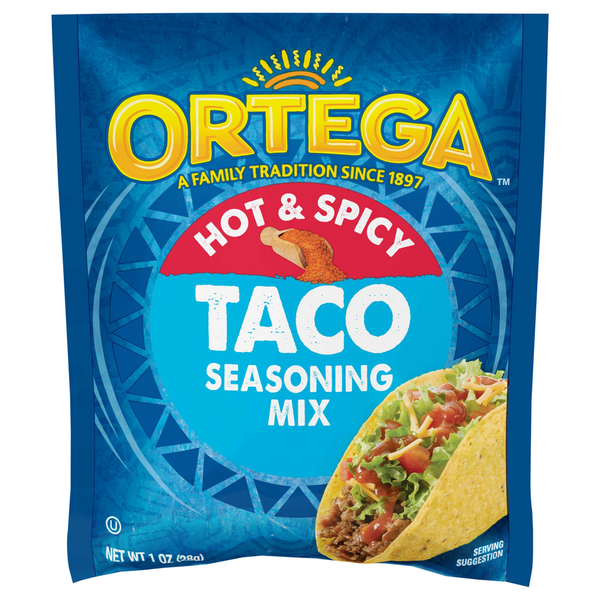 Spices & Seasonings Ortega Seasoning Mix, Hot & Spicy, Taco hero