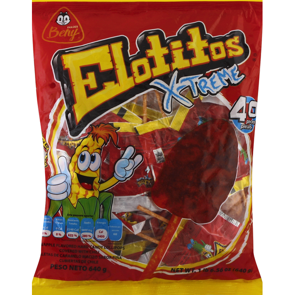 Candy & Chocolate Beny Lollipops, Pineapple Flavored, Elotitos X-Treme hero