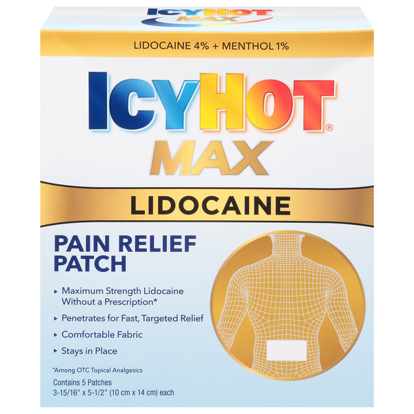 Pain & Fever Relief Icy Hot Pain Relief Patch, Lidocaine hero