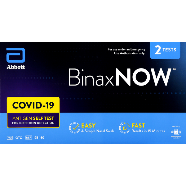 Cold, Flu & Allergy Abbott BinaxNOW Antigen Self Test, Covid-19 hero