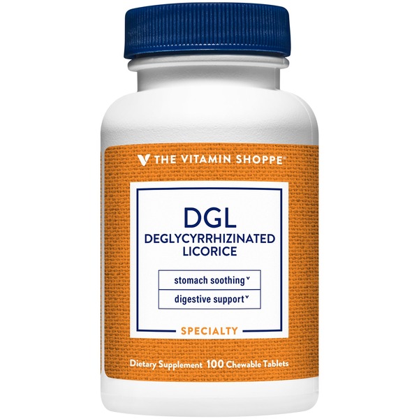 Enzymes The Vitamin Shoppe DGL (Deglycyrrhizinated) Licorice (100 Chewable Tablets) hero