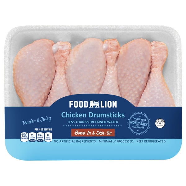 Fresh Chicken & Turkey Food Lion Bone-In Skin-On Chicken Drumsticks hero