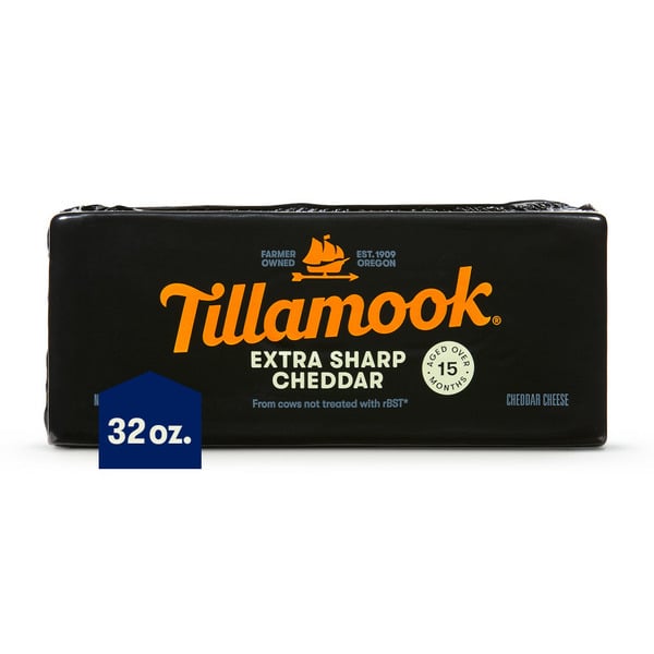 Packaged Cheese Tillamook Extra Sharp Cheddar Cheese Block hero